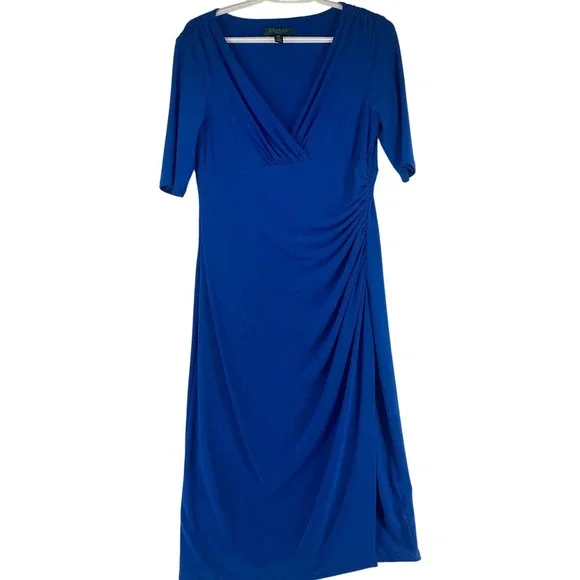 Lauren Ralph Lauren | Dresses | Lauren By Ralph Lauren Bodycon Ruched Jersey  Dress Royal Blue Womens Sz | Poshmark